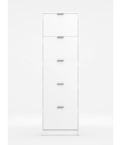 SCARPIERA BIANCA CON 5 ANTE, 58X18X192 CM